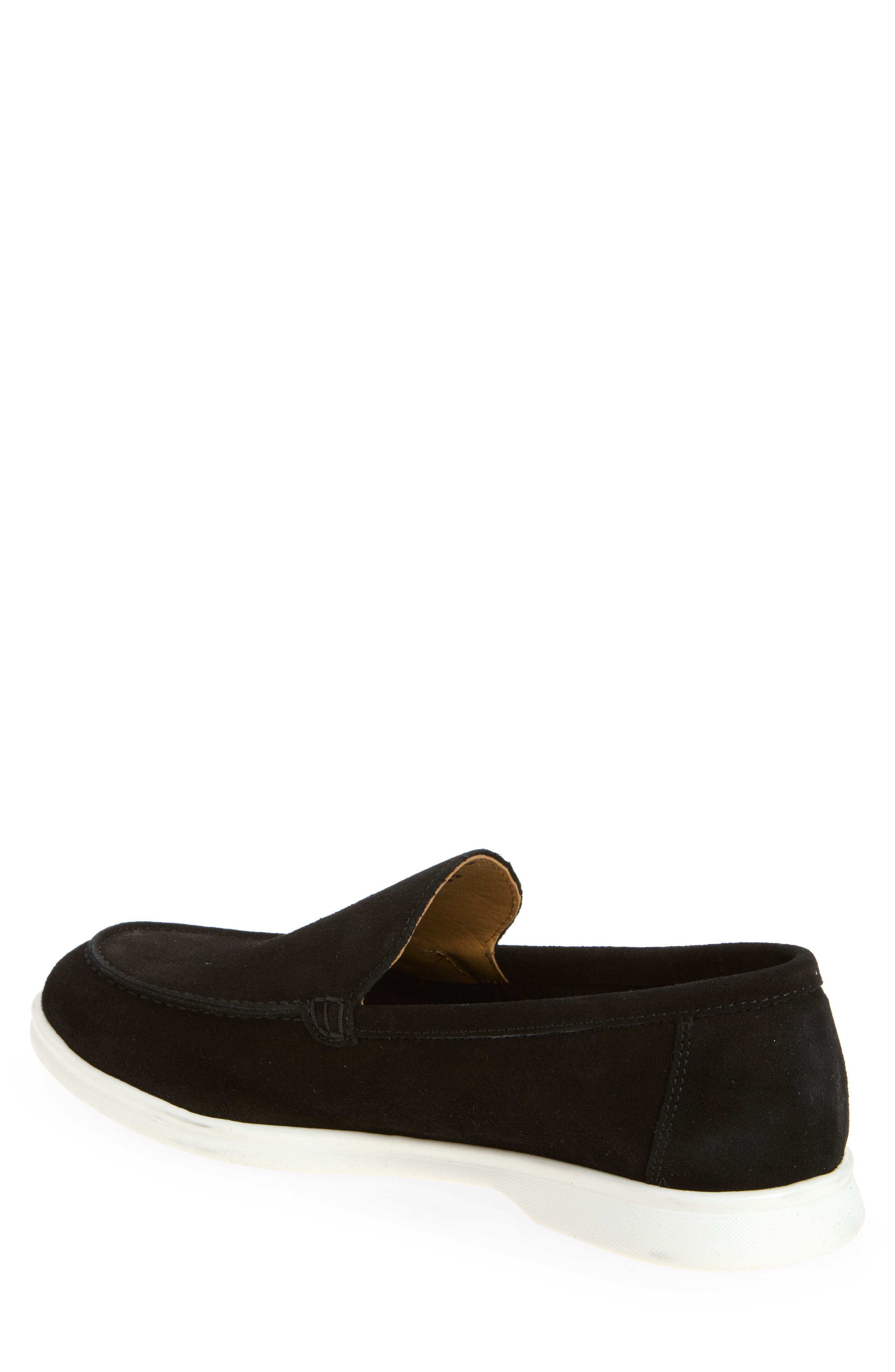 Bruno Magli Primo Leather Loafer, Alternate, color, Black Suede/ White