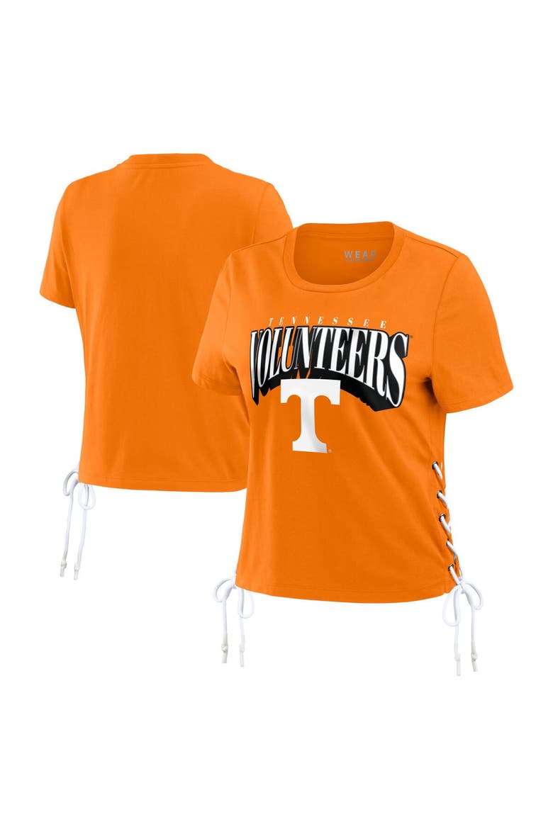 Women's WEAR by Erin Andrews Tennessee Orange Tennessee Volunteers Side Lace-Up Modest Crop T-Shirt, Alternate, color, Tennessee Orange