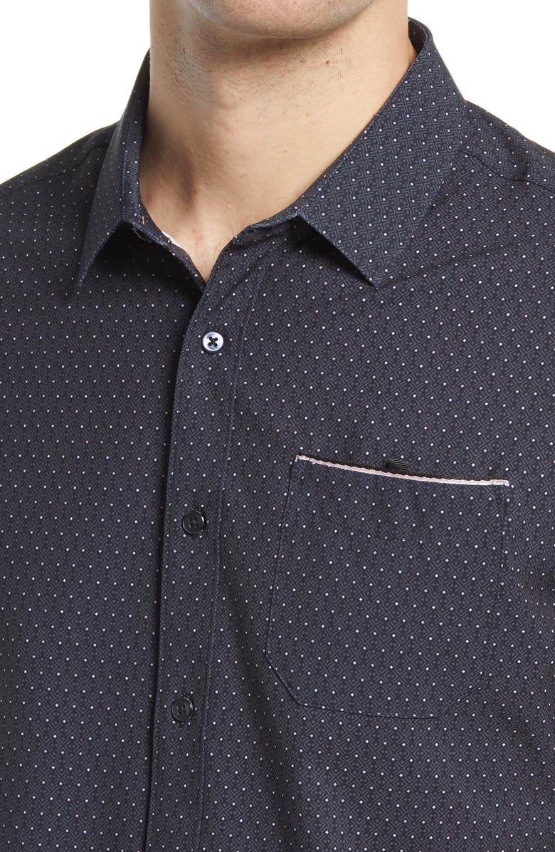 7 Diamonds Digital Dash Performance Short Sleeve Button-Up Shirt, Alternate, color, 