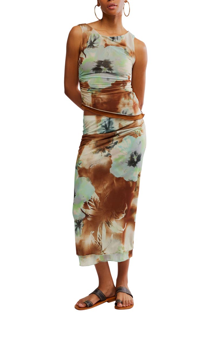 Free People Ash Asymmetric Knit Top, Alternate, color, Moss Combo