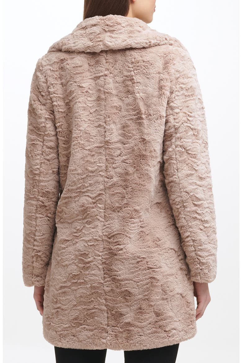 Notch Collar Faux Fur Coat, Alternate, color, TRUFFLE