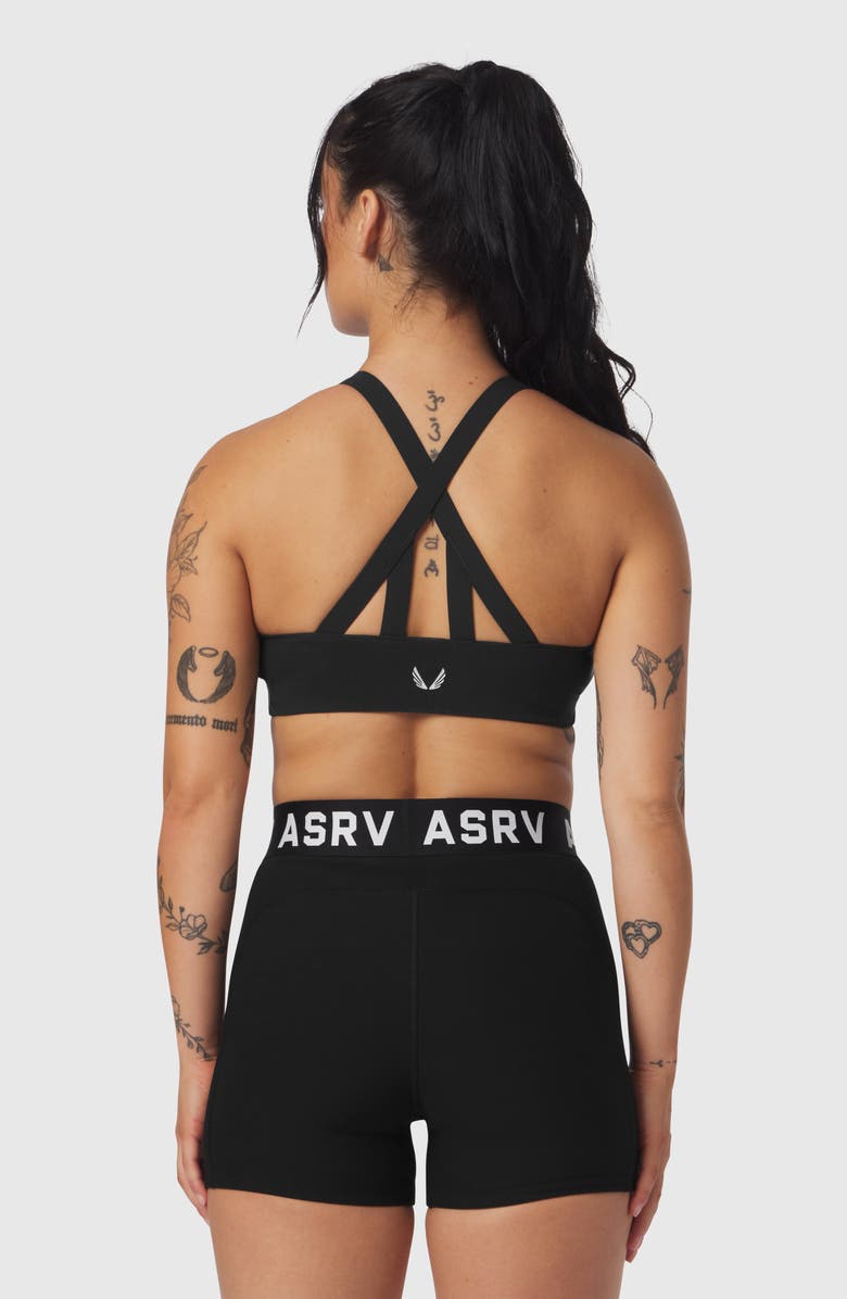 ASRV Lycra Hybrid Sports Bra, Alternate, color, Black