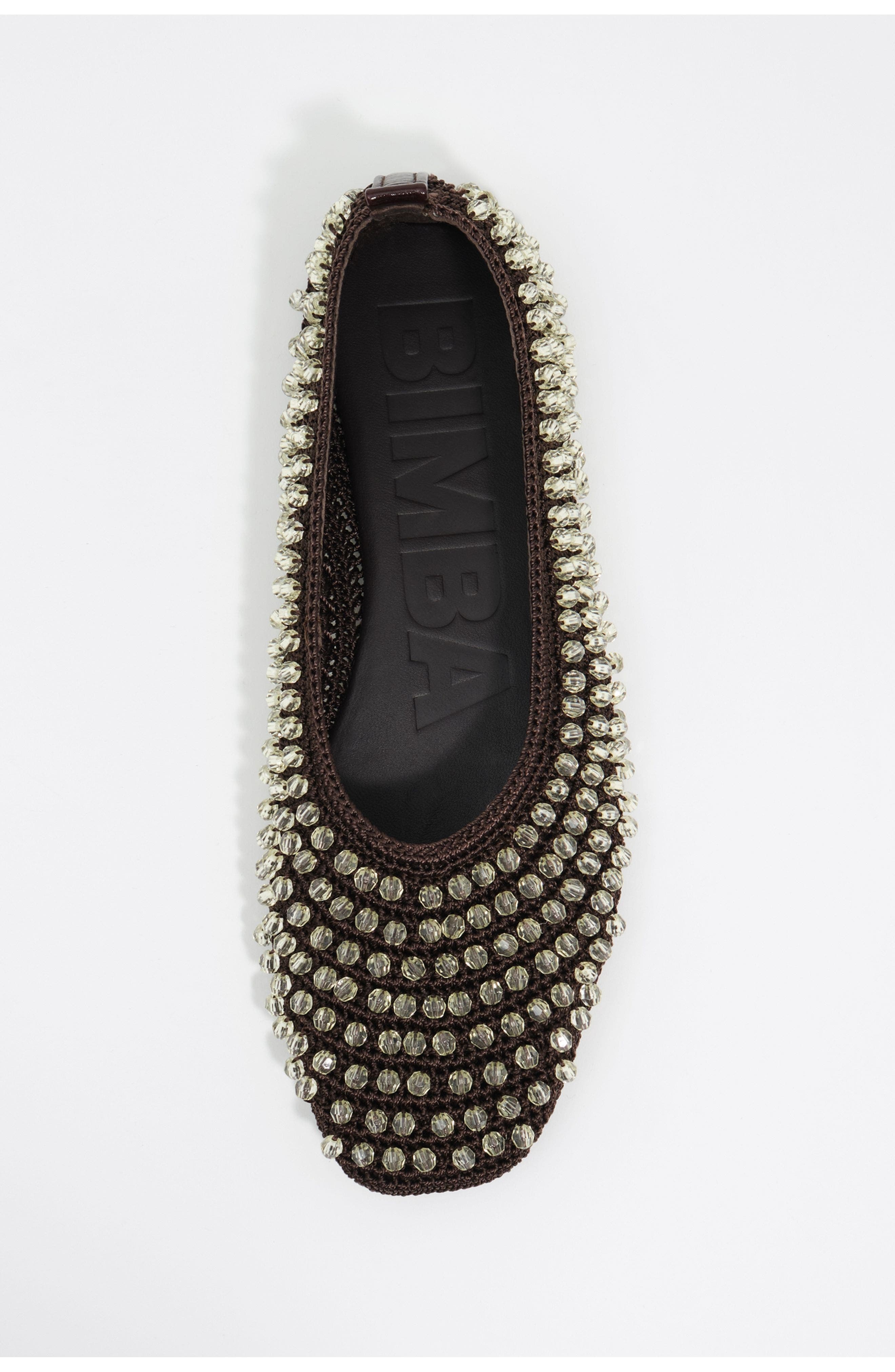 Beaded Crochet Ballerina, Alternate, color, DARK BROWN