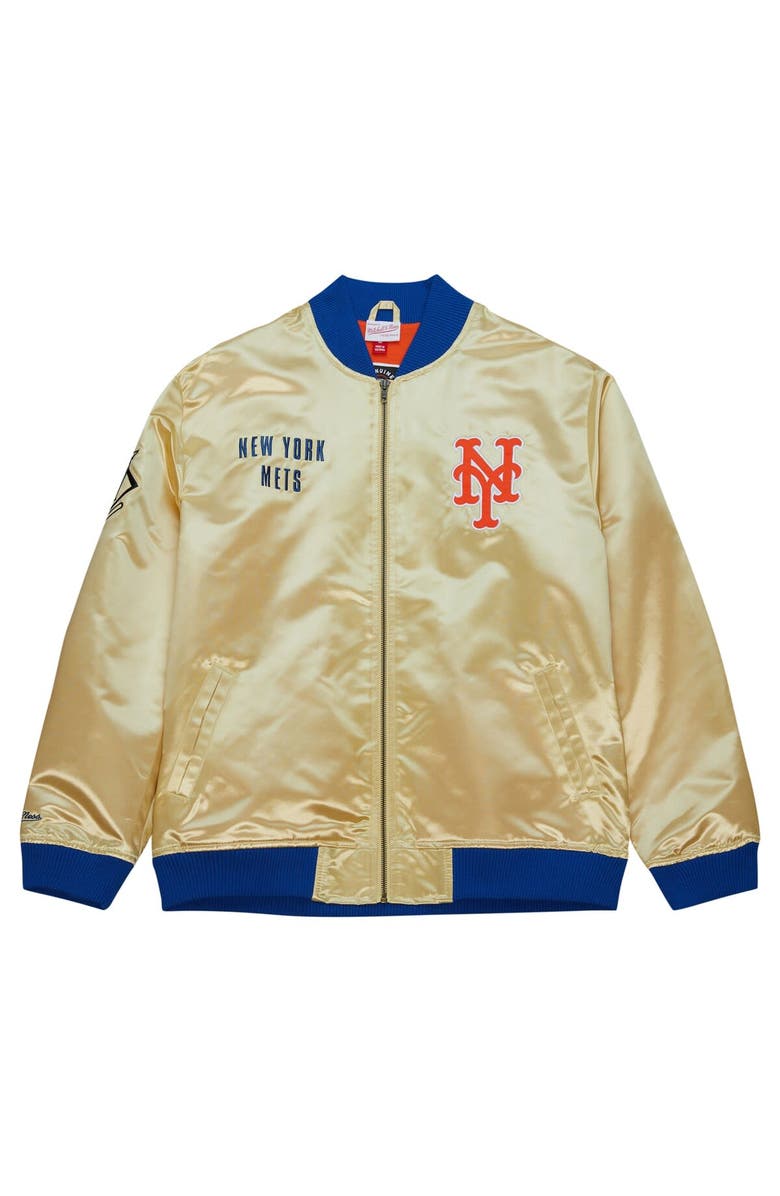 Mitchell & Ness Men's Mitchell & Ness Gold New York Mets OG 2.0 Lightweight Satin Full-Zip Jacket, Alternate, color,