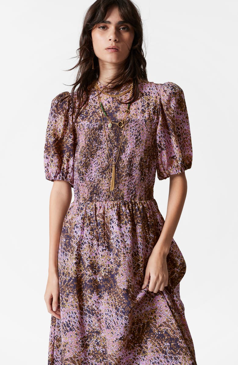 & Other Stories Smocked Bodice Midi Dress, Alternate, color, 