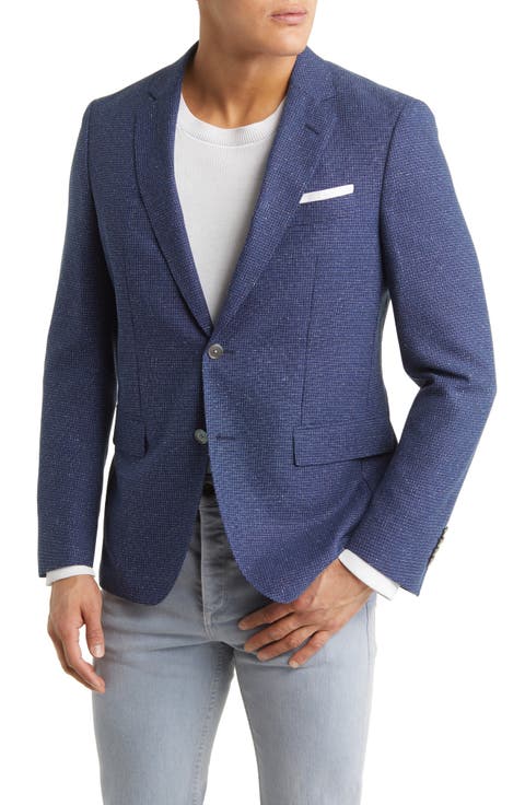 Hutson Slim Fit Glen Check Wool Sport Coat