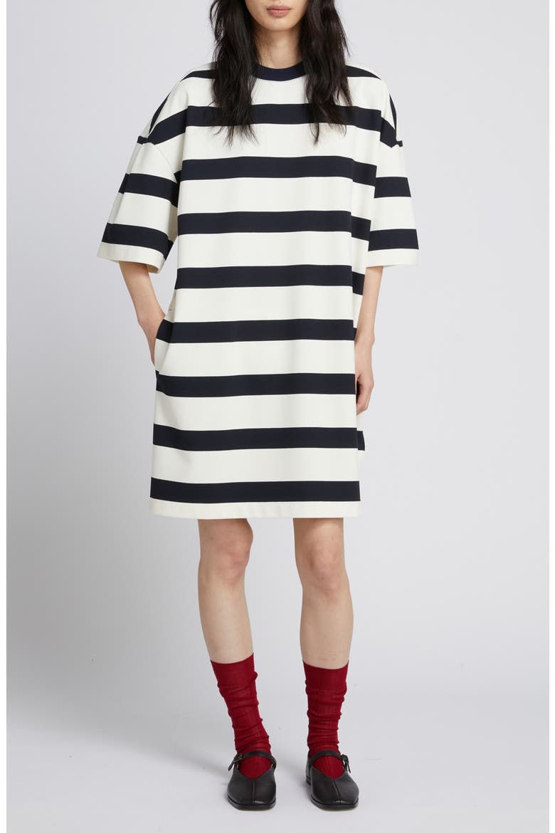 Mela Stripe T-Shirt Dress, Main, color, ULTRAMARINE