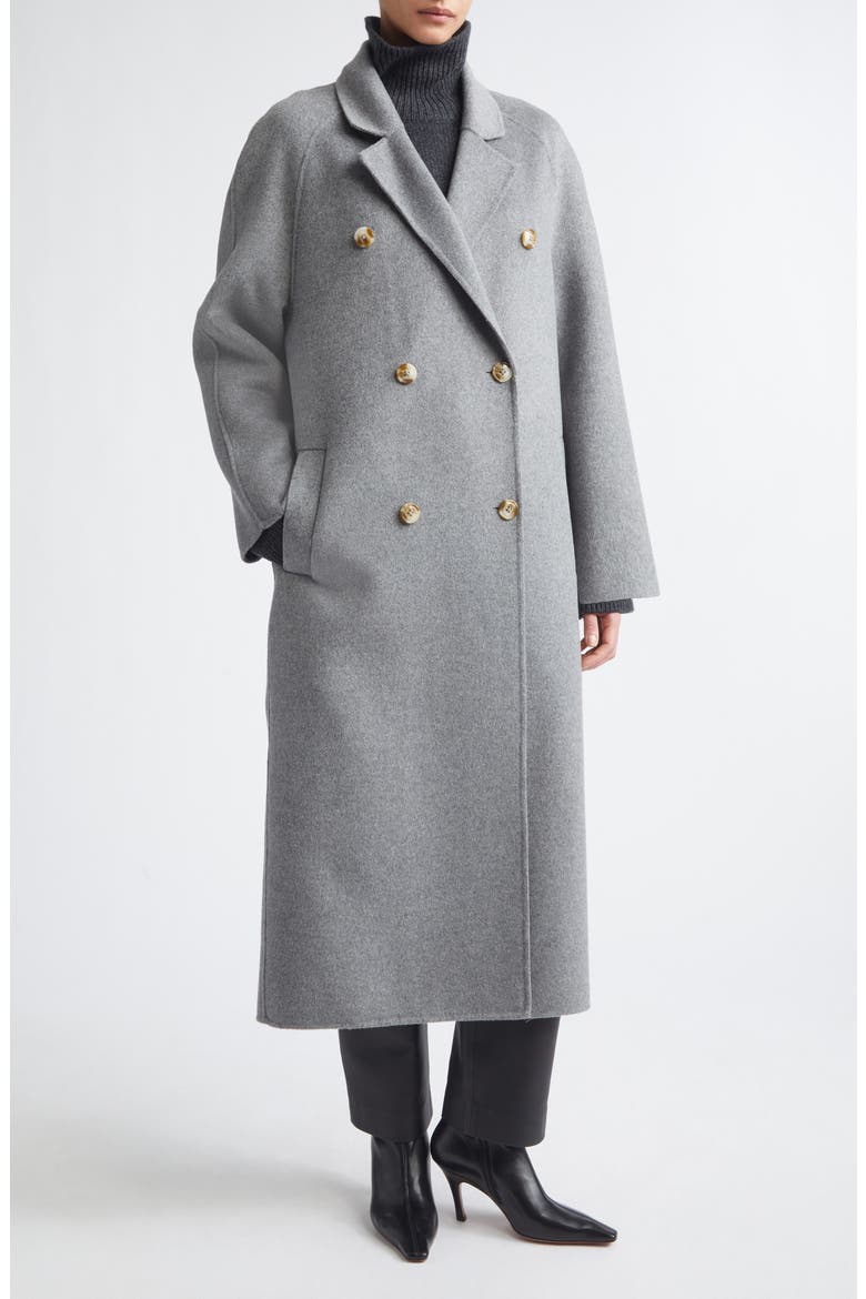 Irvin Double Breasted Wool & Cashmere Coat, Alternate, color, GREY MELANGE