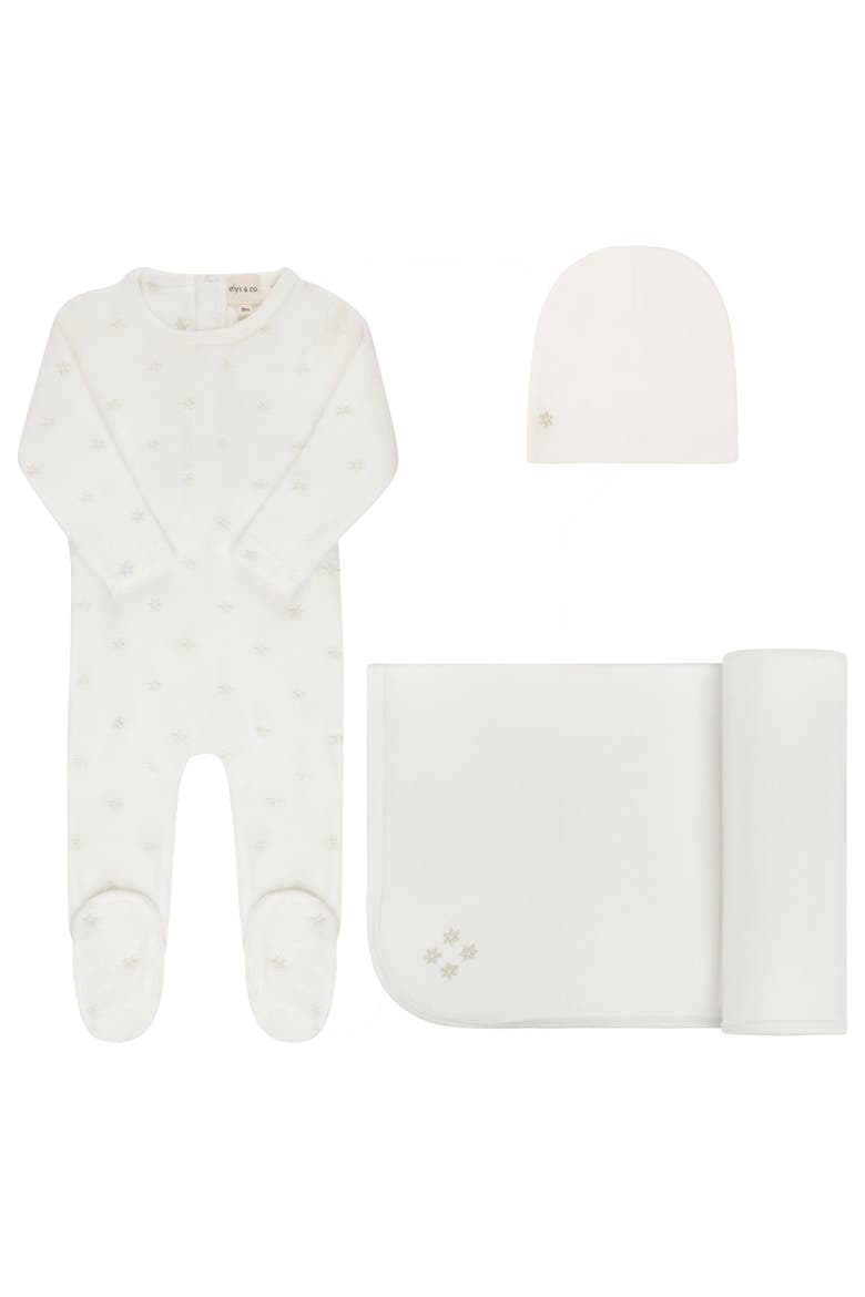 Velour Embroidered Floral Collection - Take Me Home Set, Main, color, Ivory Girl