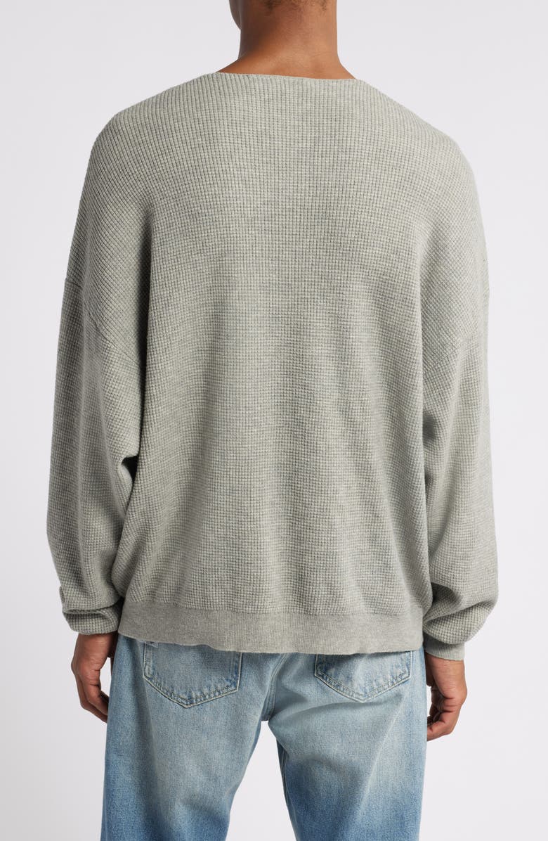 Fear of God Essentials Gender Inclusive Waffle Knit Henley Sweater, Alternate, color,
