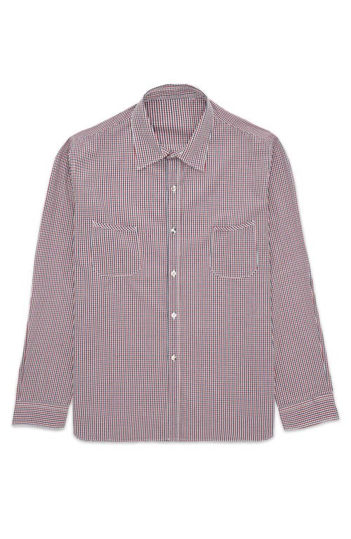 Fortela Liam Cotton Chest Pocket Shirt In Red