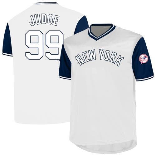 Profile Aaron Judge White New York Yankees Big & Tall Name & Number Birdeye V-neck T-shirt