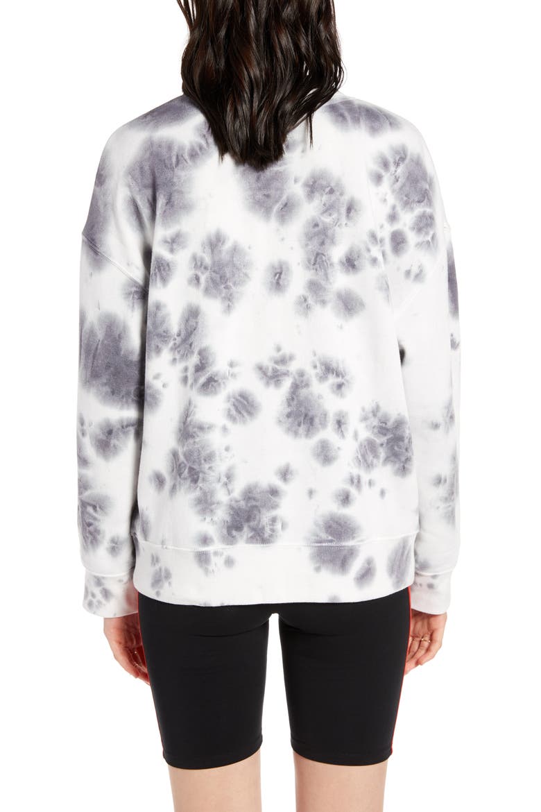 x Claudia Sulewski Tie Dye Sweatshirt, Alternate, color, GREY KITTEN TIE DYE