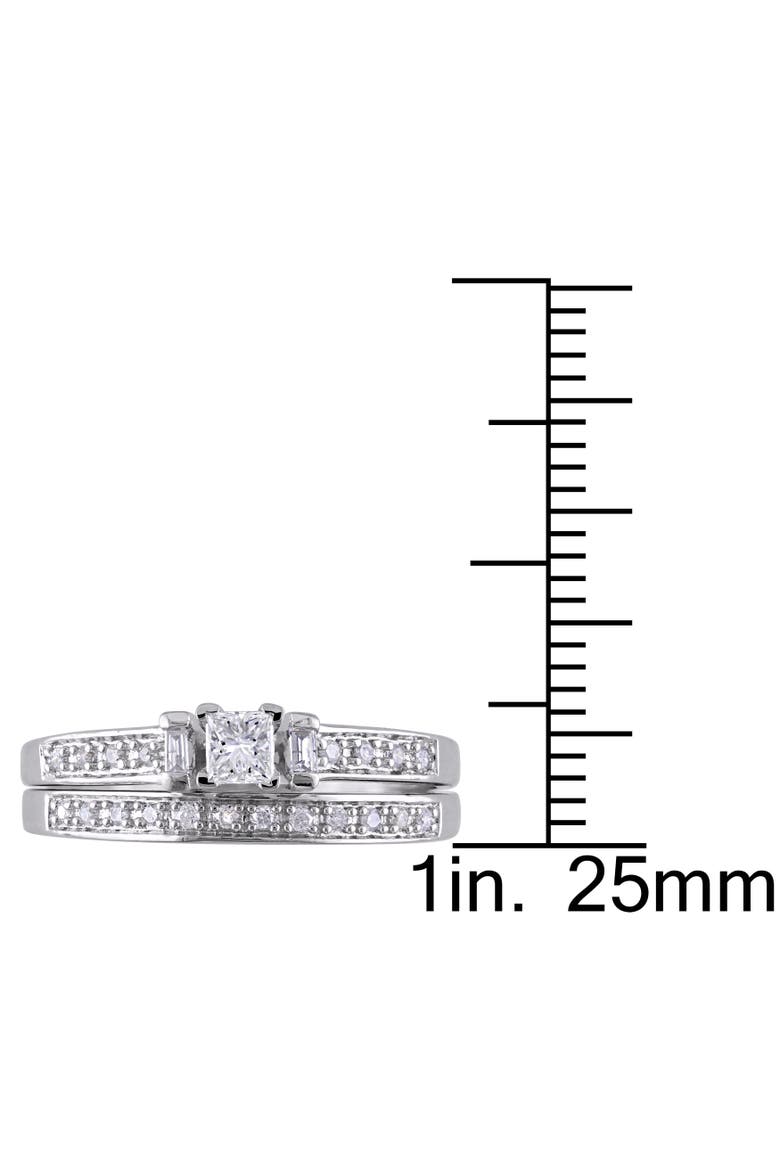 Diamond Multi-Shape Bridal Ring Set, Alternate, color, Sterling Silver