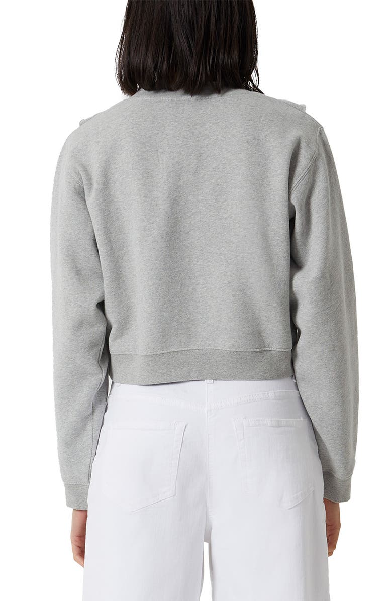 French Connection Ruffle Cotton Crop Sweatshirt, Alternate, color, 