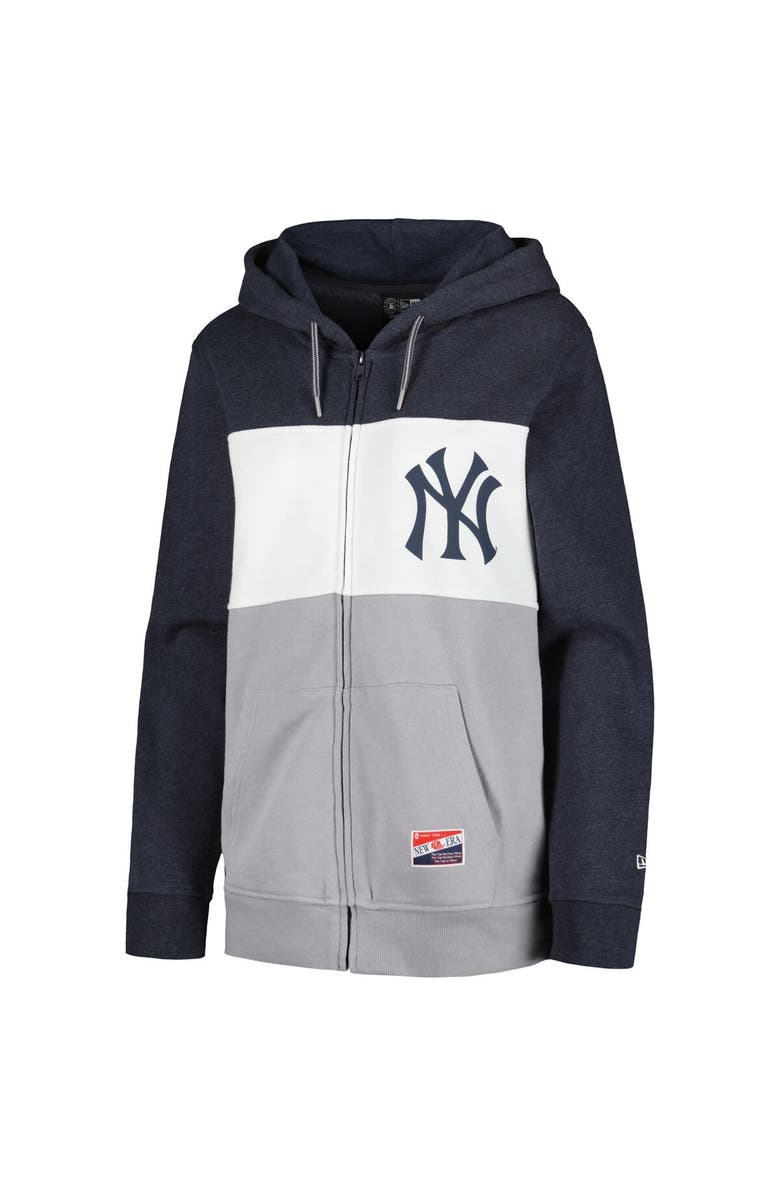 New Era Women's New Era Navy New York Yankees Color Block Full-Zip Hoodie Jacket, Alternate, color, Navy