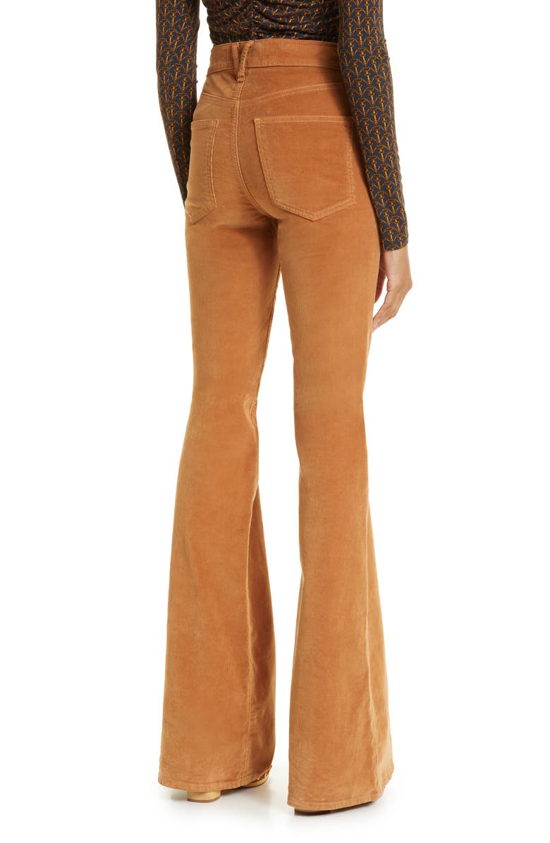 Veronica Beard Sheridan High Waist Flare Leg Corduroy Pants, Alternate, color,
