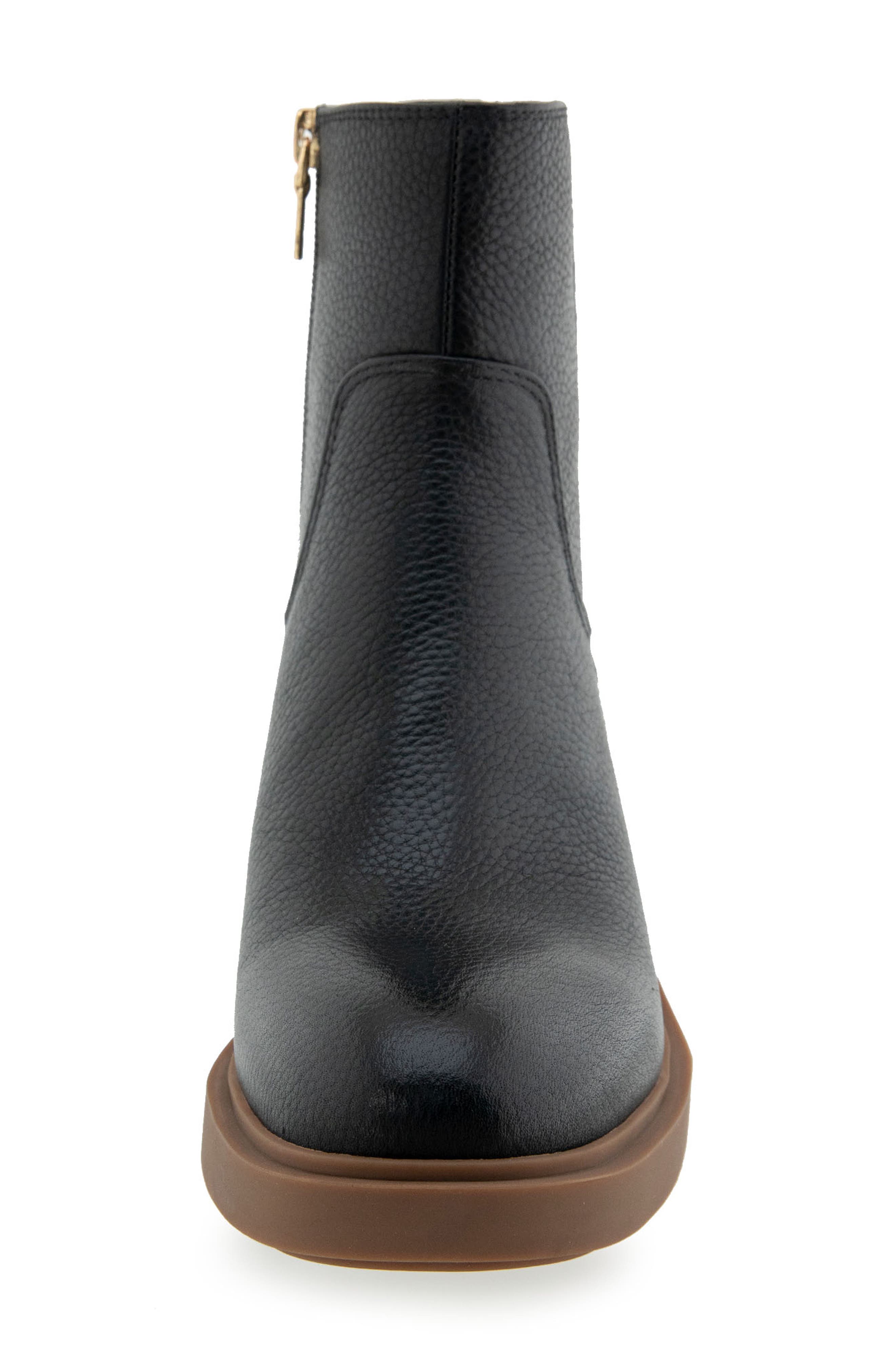 Aerosoles Garie Block Heel Bootie, Alternate, color, Black Pebbled Leather