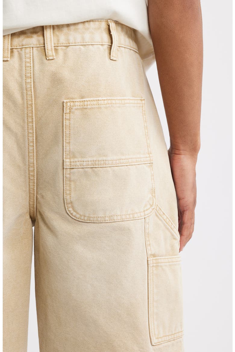 Ripped Carpenter Denim Shorts, Alternate, color, KHAKI