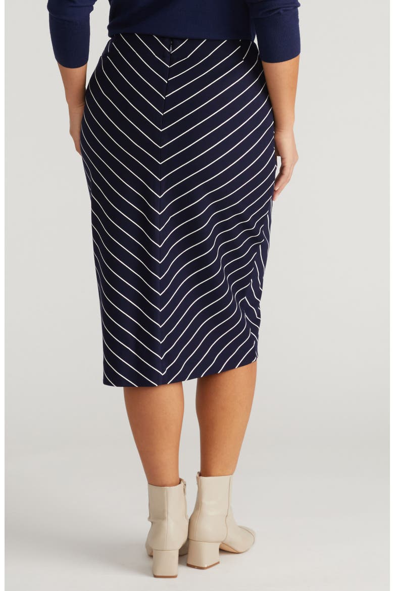 Anya Ponte Skirt, Alternate, color, NAVY BLUE PINSTRIPE