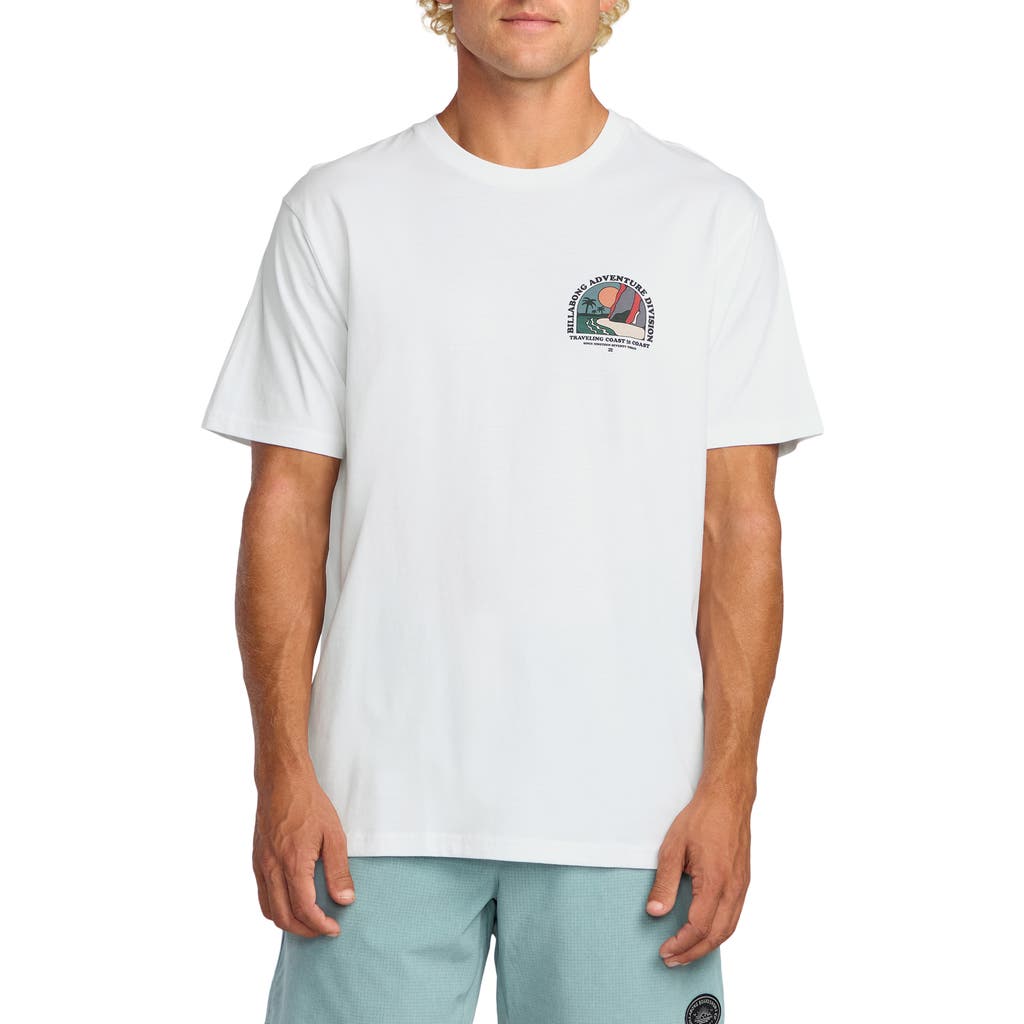 Billabong Sundown Adventure Division Cotton Graphic T-shirt In Gray