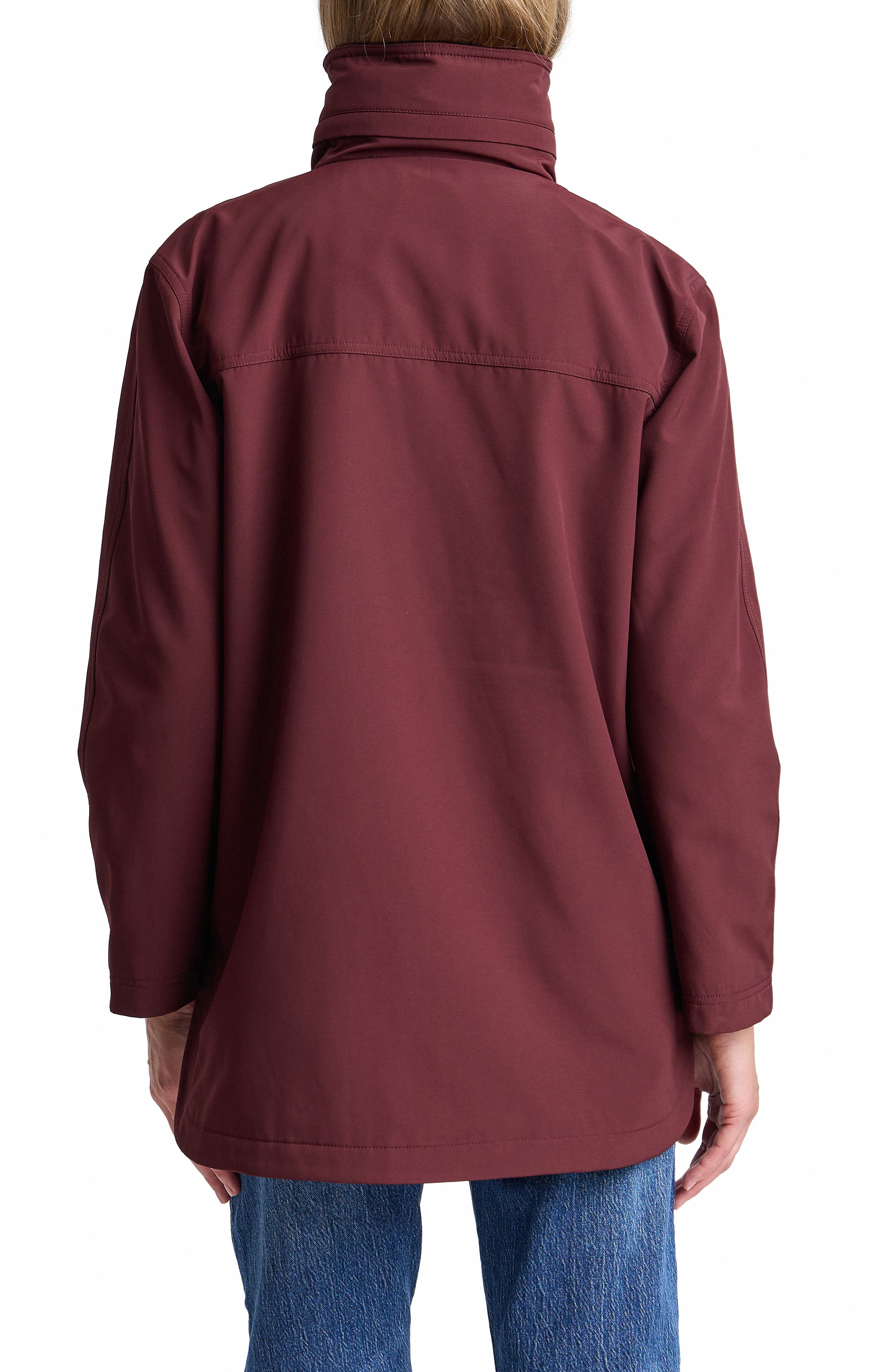 Avec Les Filles Funnel Neck Bonded Rain Jacket (Women) | Nordstrom