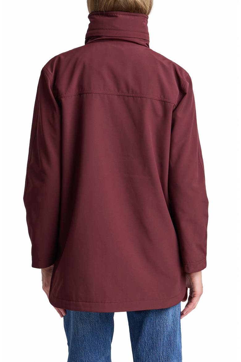 Funnel Neck Hood Rain Jacket, Alternate, color, PLUM