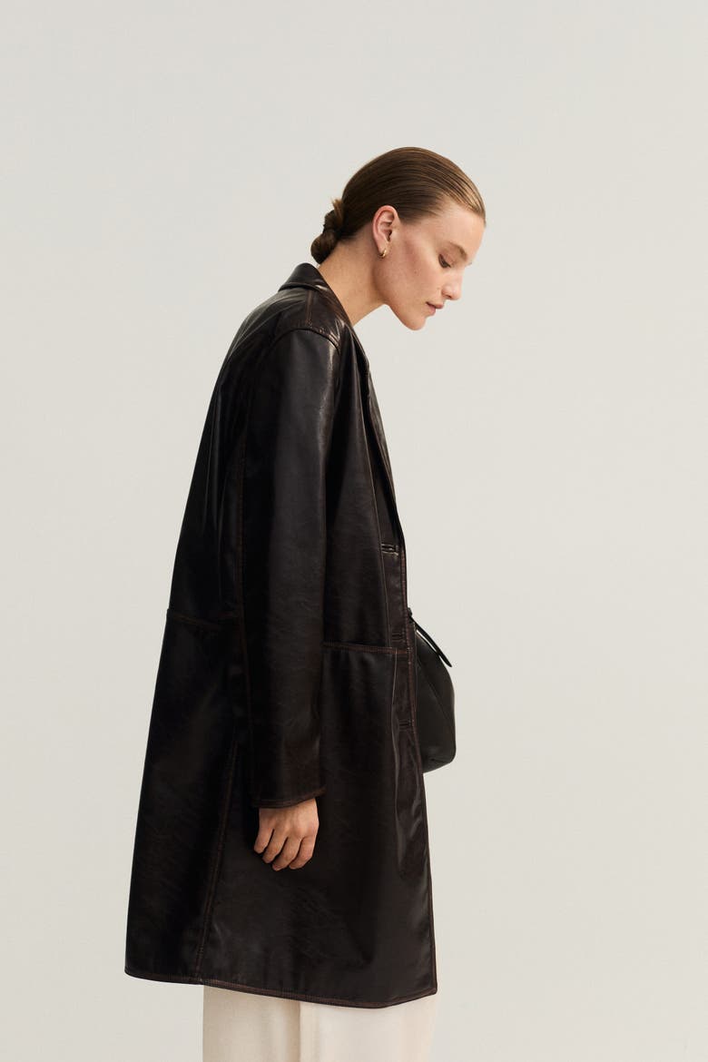 Coated Coat, Alternate, color, Dark brown