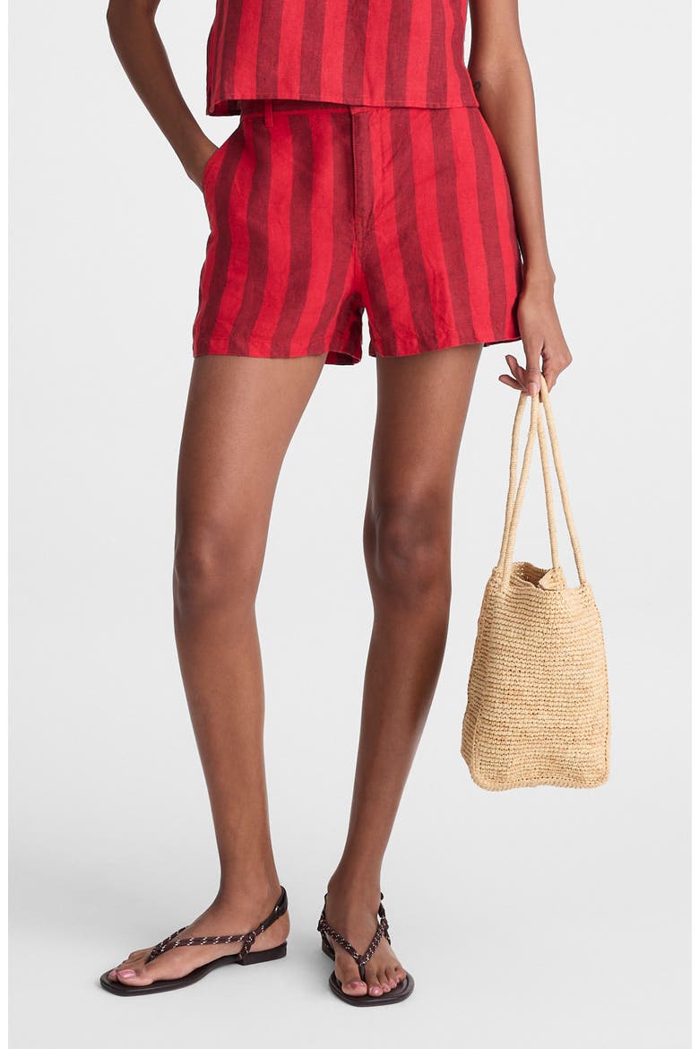 Zoe Linen Shorts, Main, color, ENAMEL RED