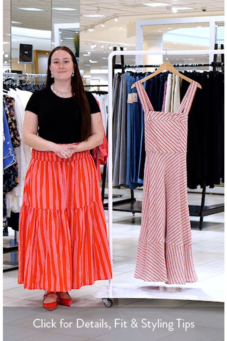 red striped linen dress Mirage Linen Maxi Dress Red Striped | Bohomey