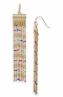 Nordstrom Enamel Dot Ball Chain Fringe Earrings