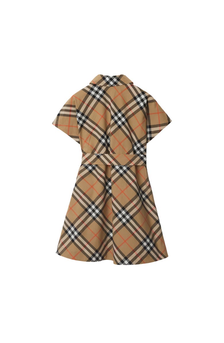 Burberry Check Cotton Shirt Dress, Alternate, color, Sand