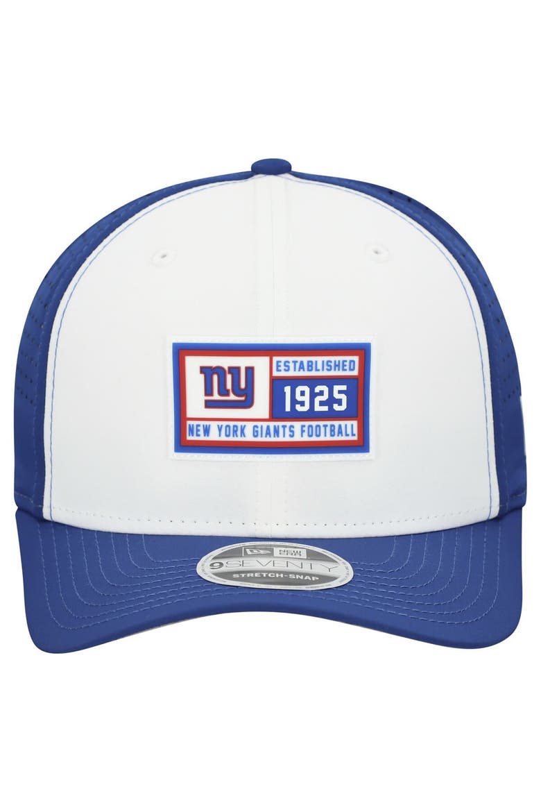 Men's New Era  White/Royal New York Giants Established Patch 9SEVENTY Adjustable Hat, Alternate, color, White