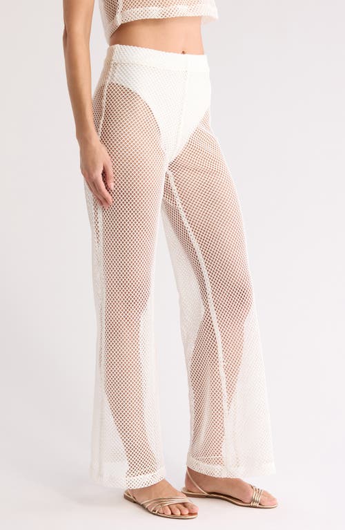 Boamar Atalaya Mesh Wide Leg Cover-up Pants In Vanilla
