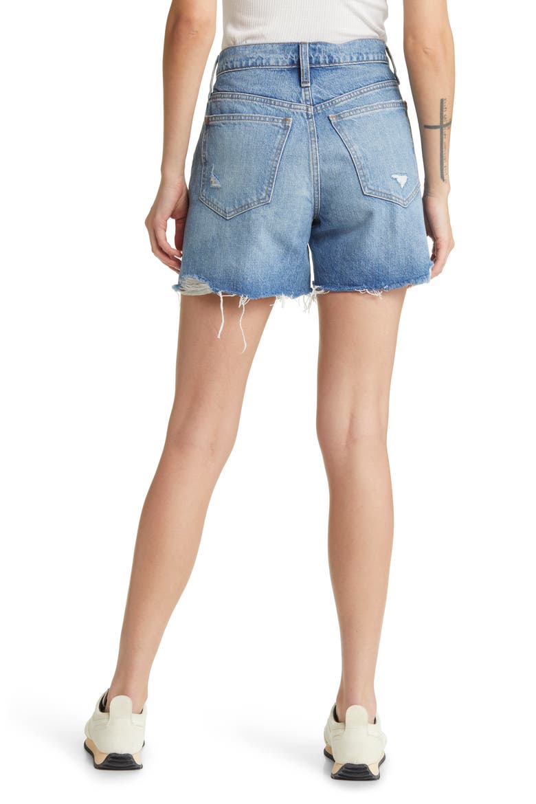 Relaxed Mid Length Denim Shorts, Alternate, color, BROCKPORT WASH