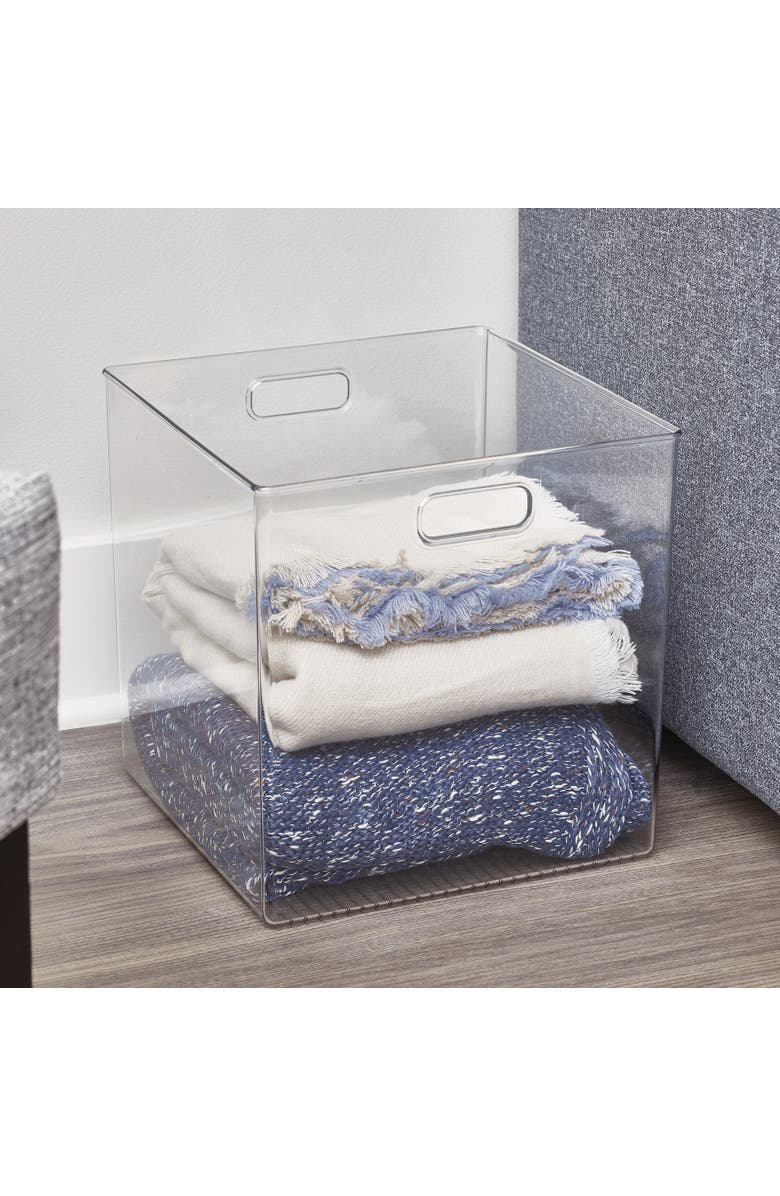 iDesign Large Linus Clear Plastic Storage Bin with Handles, Alternate, color, Clear