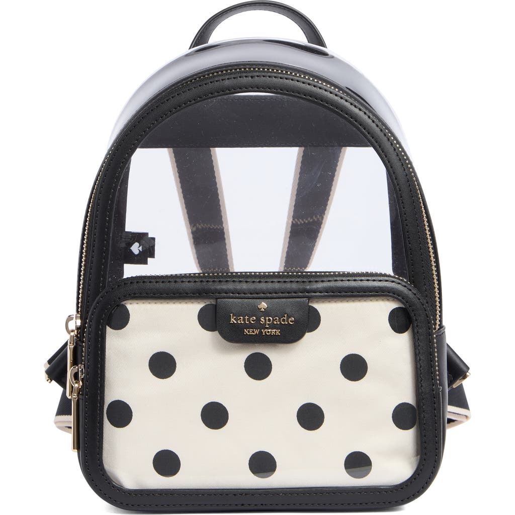 Kate Spade New York Clare Clear Backpack With Raining Dot Pouch In Multi