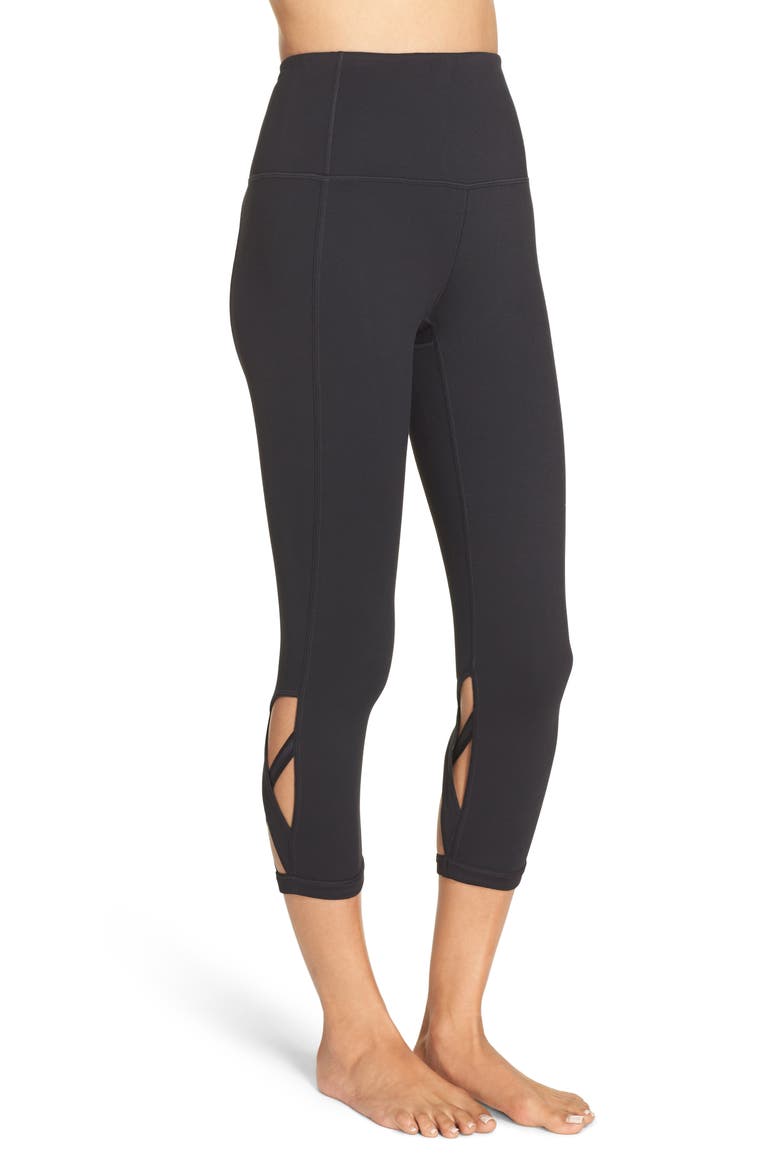 High Waist Camila Crop Leggings, Alternate, color, BLACK