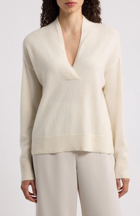 Cashmere Wrap V-Neck Sweater
