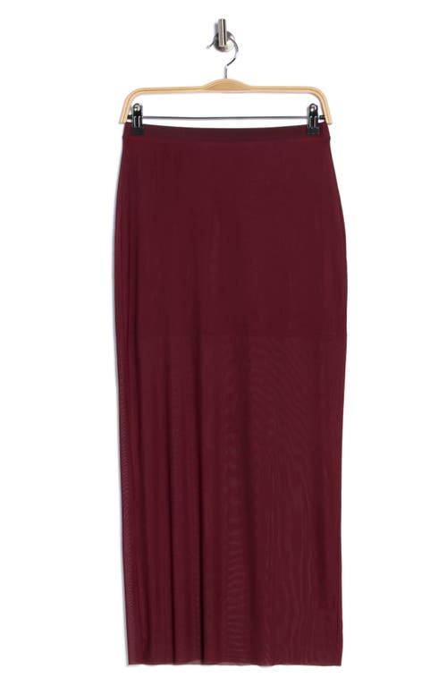Leith Mesh Midi Skirt In Burgundy