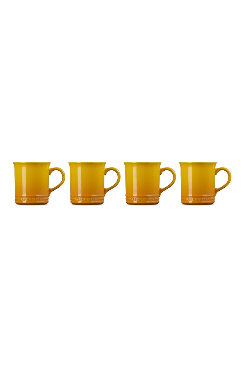 Set of 4 Stoneware Mugs, Alternate, color, NECTAR
