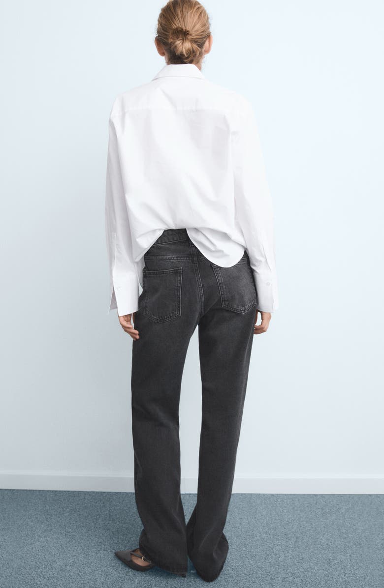 MANGO Miami Straight Leg Jeans, Alternate, color, Black Denim