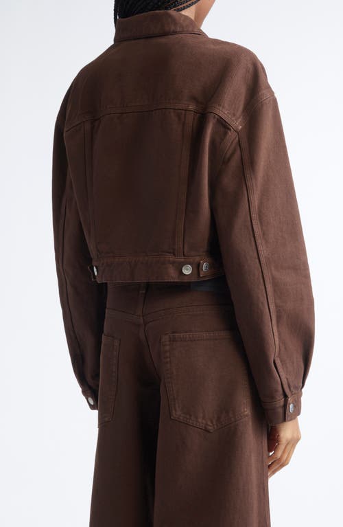 Stella Mccartney Crop Denim Jacket In Brown