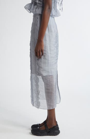 【Cecilie Bahnsen】BELLINI SKIRT Cecilie Bahnsen Olympia Floral Embellished Organza Pencil