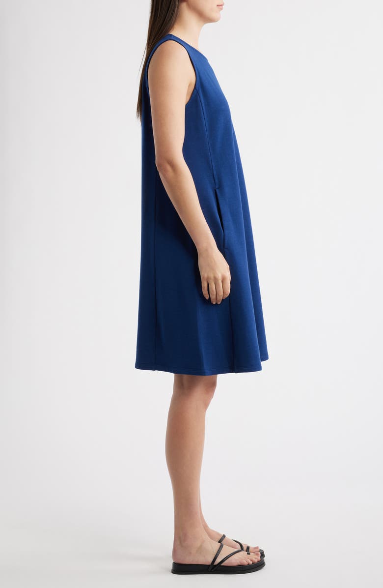 Eileen Fisher Round Neck Sleeveless A-Line Dress, Alternate, color, Deep Dive