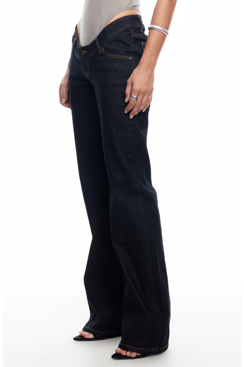 Cocoon Dipped Low Rise Straight Leg Jeans, Alternate, color, DARK DENIM