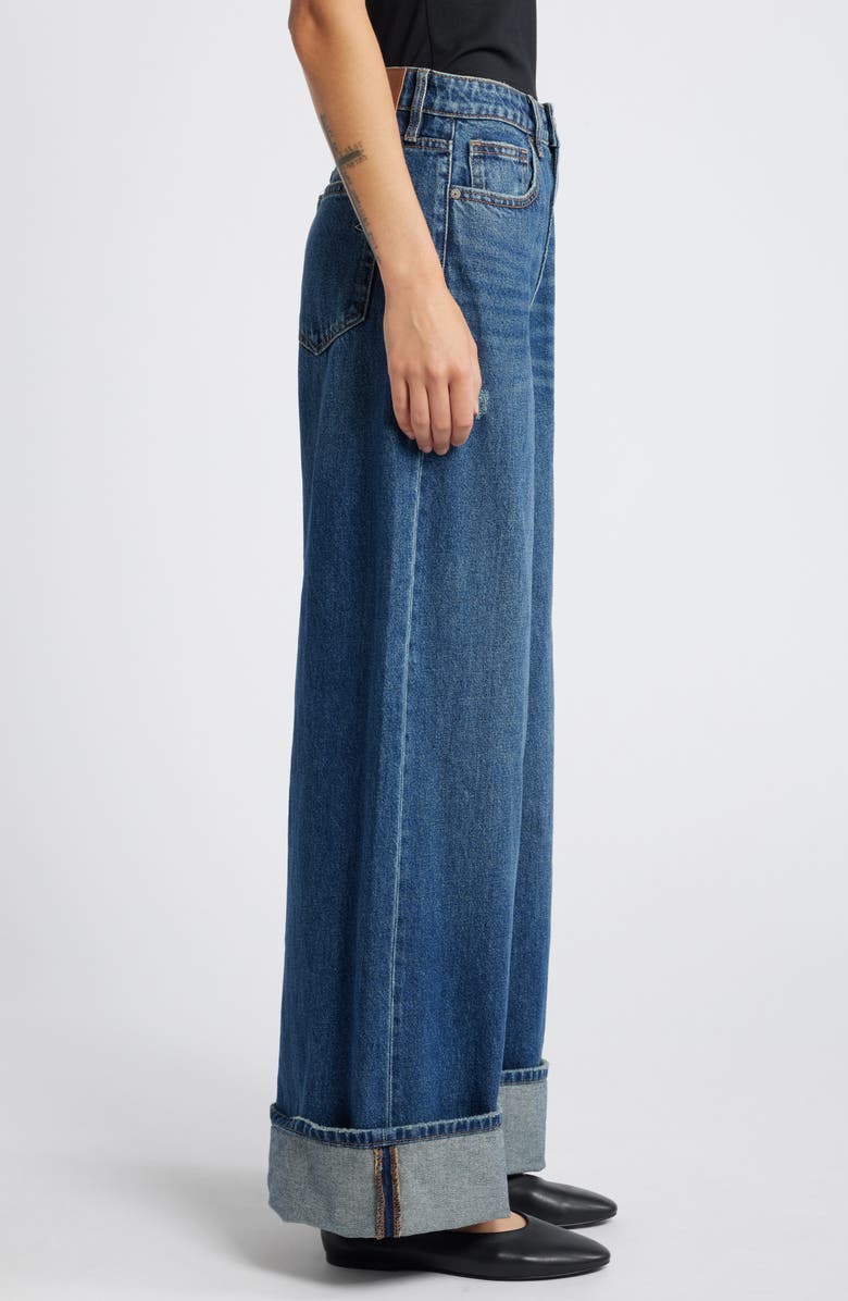 HIDDEN JEANS Classic Cuff Wide Leg Jeans, Alternate, color,