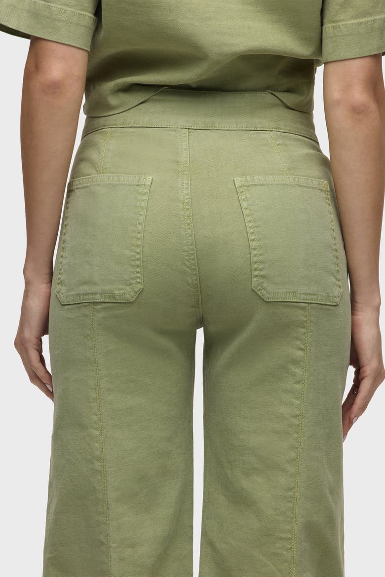 Tie Waist Pintucked Trouser Pant, Alternate, color, Sage