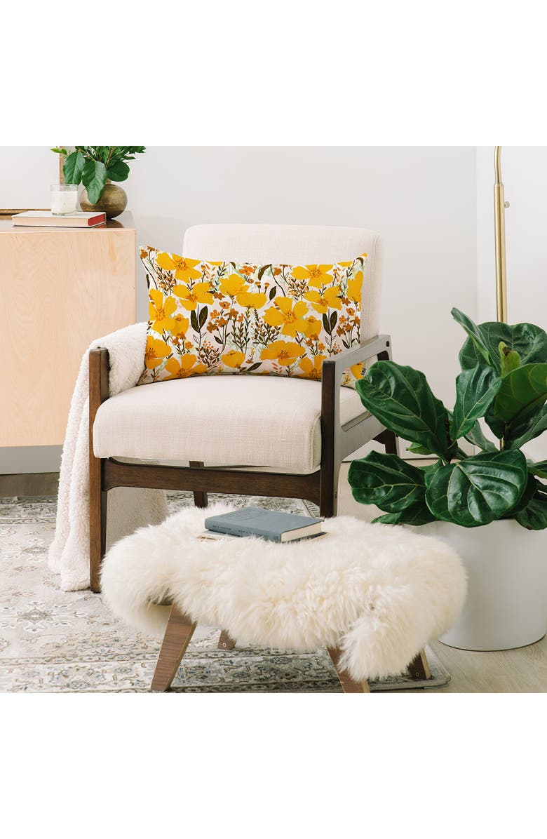 Deny Designs Allison Janssen Yellow Roaming Lumbar Throw Pillow, Alternate, color, Multi