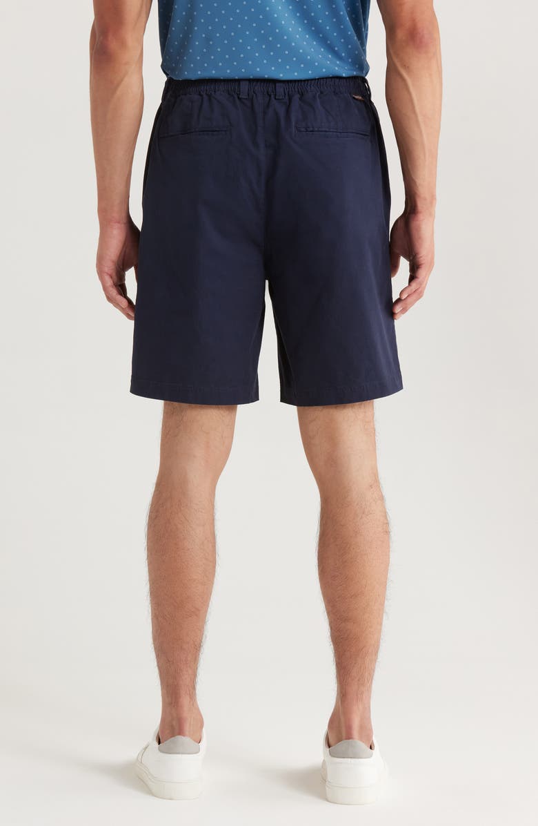 Quiet Golf Monogram Stretch Cotton Twill Shorts, Alternate, color, Navy